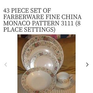 Farberware Monaco Pattern Dinnerware Set with Floral Design